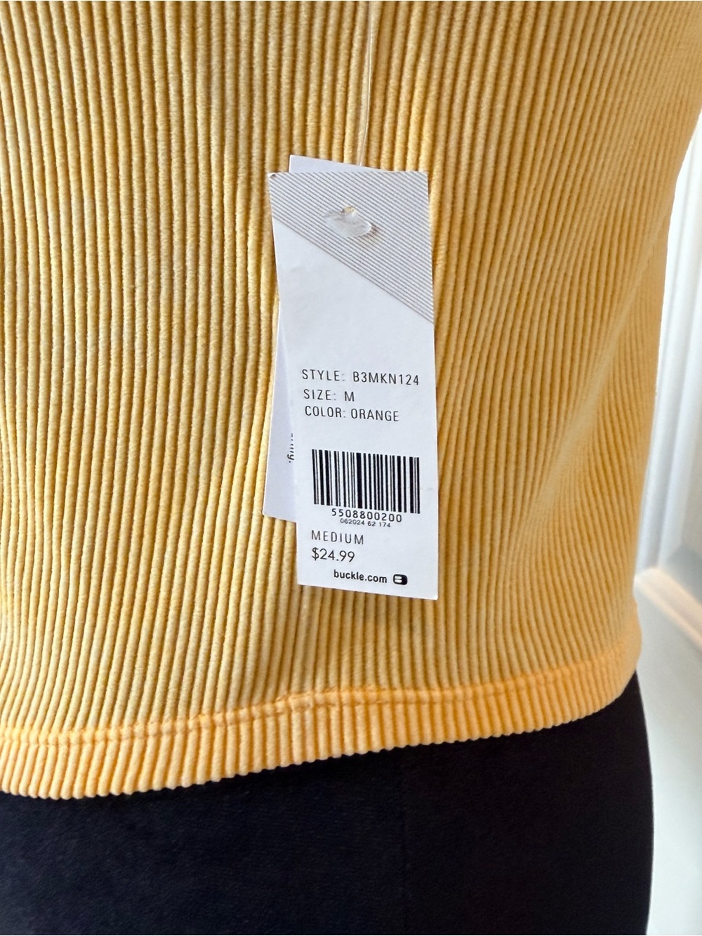 Women's Yellow Ribbed Henley Tank Top from Buckle - Picture 6 of 6